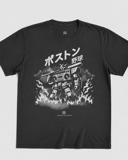 BOS Mech Tee - Washed Black / White - Flatlay