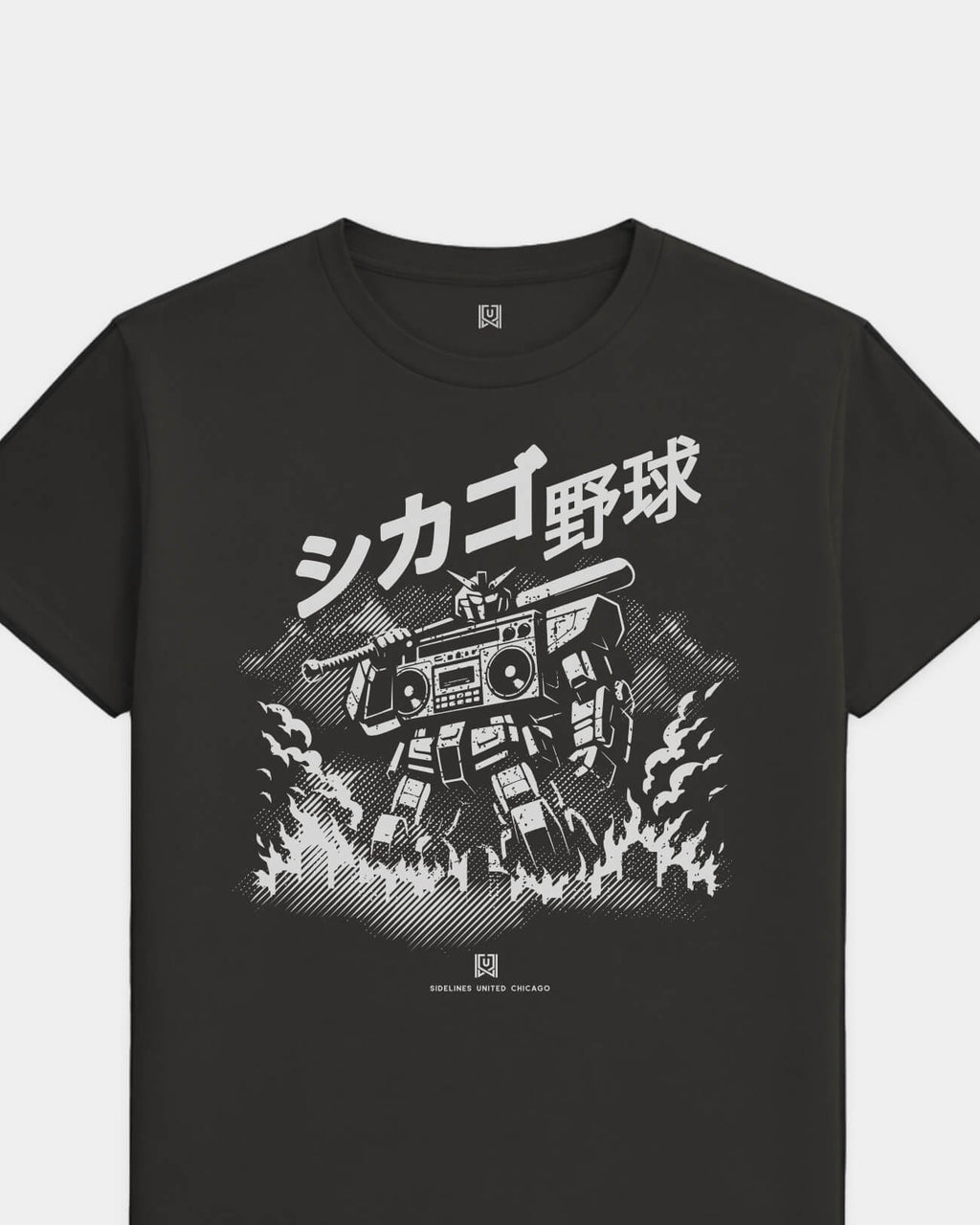 CHI Mech Tee - Washed Black / White - Flatlay
