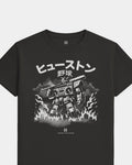 HOU Mech Tee - Washed Black / White - Flatlay