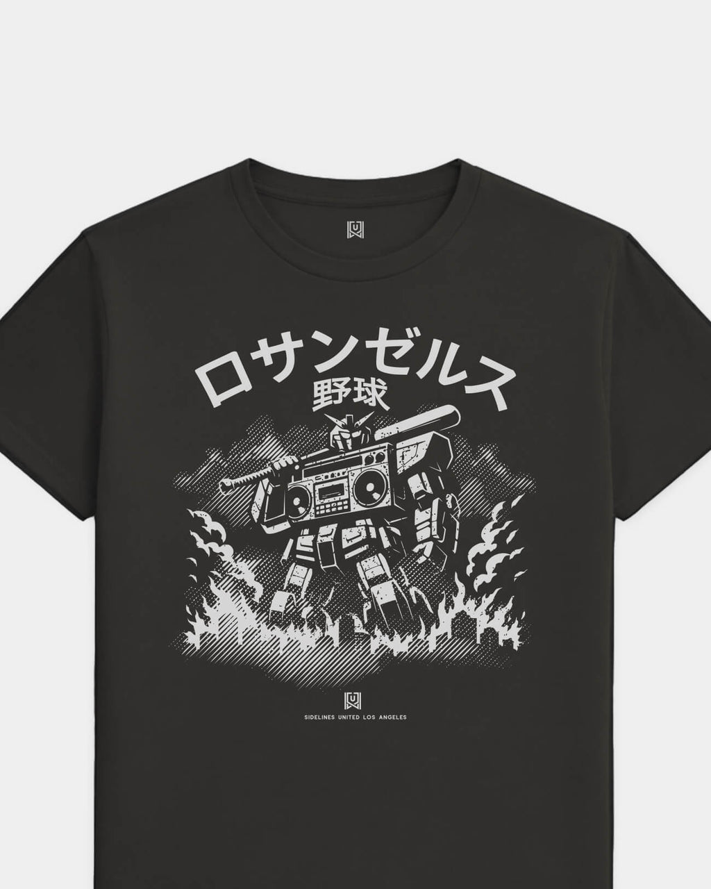 LA Mech Tee - Washed Black / White - Flatlay