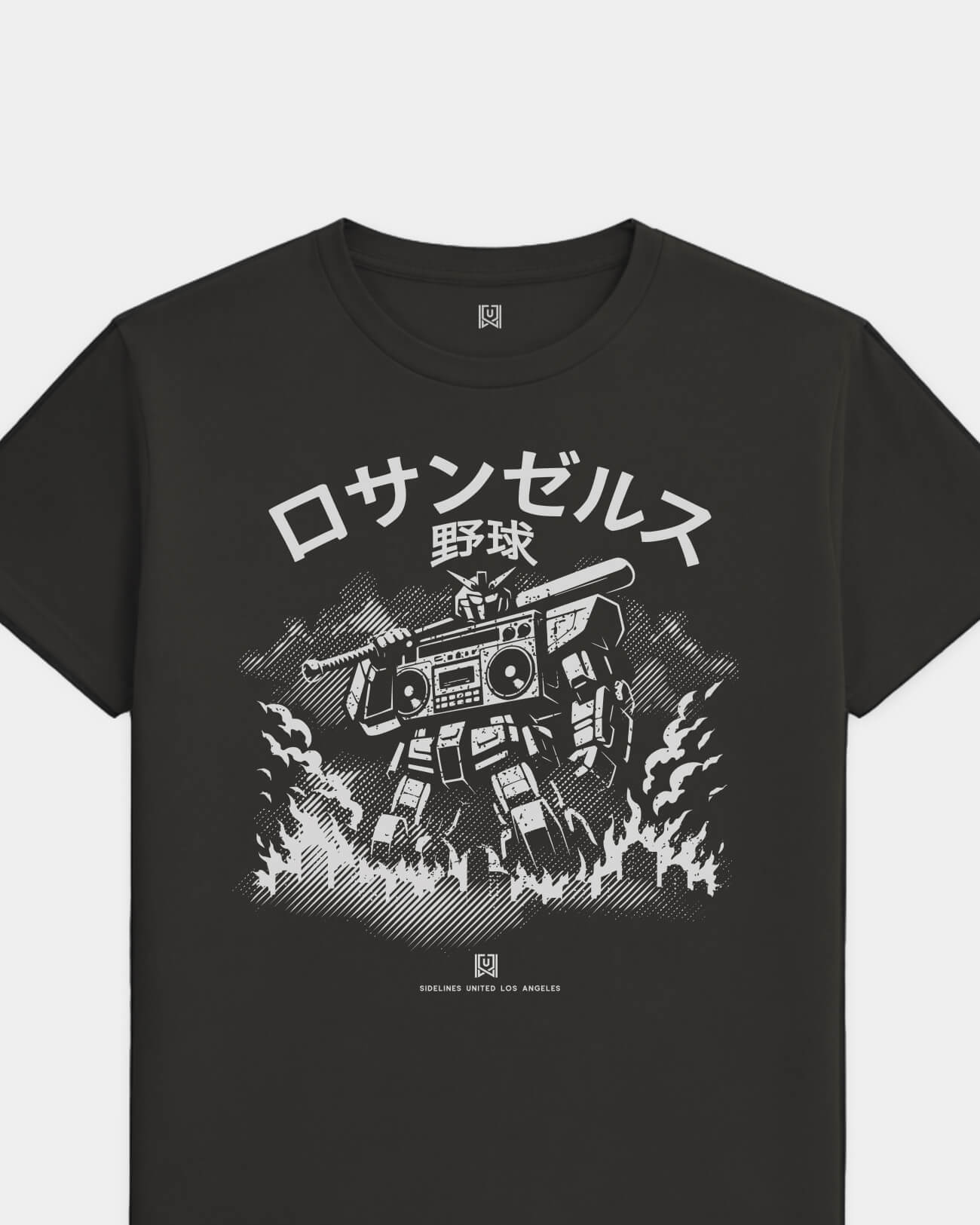 LA Mech Tee - Washed Black / White - Flatlay