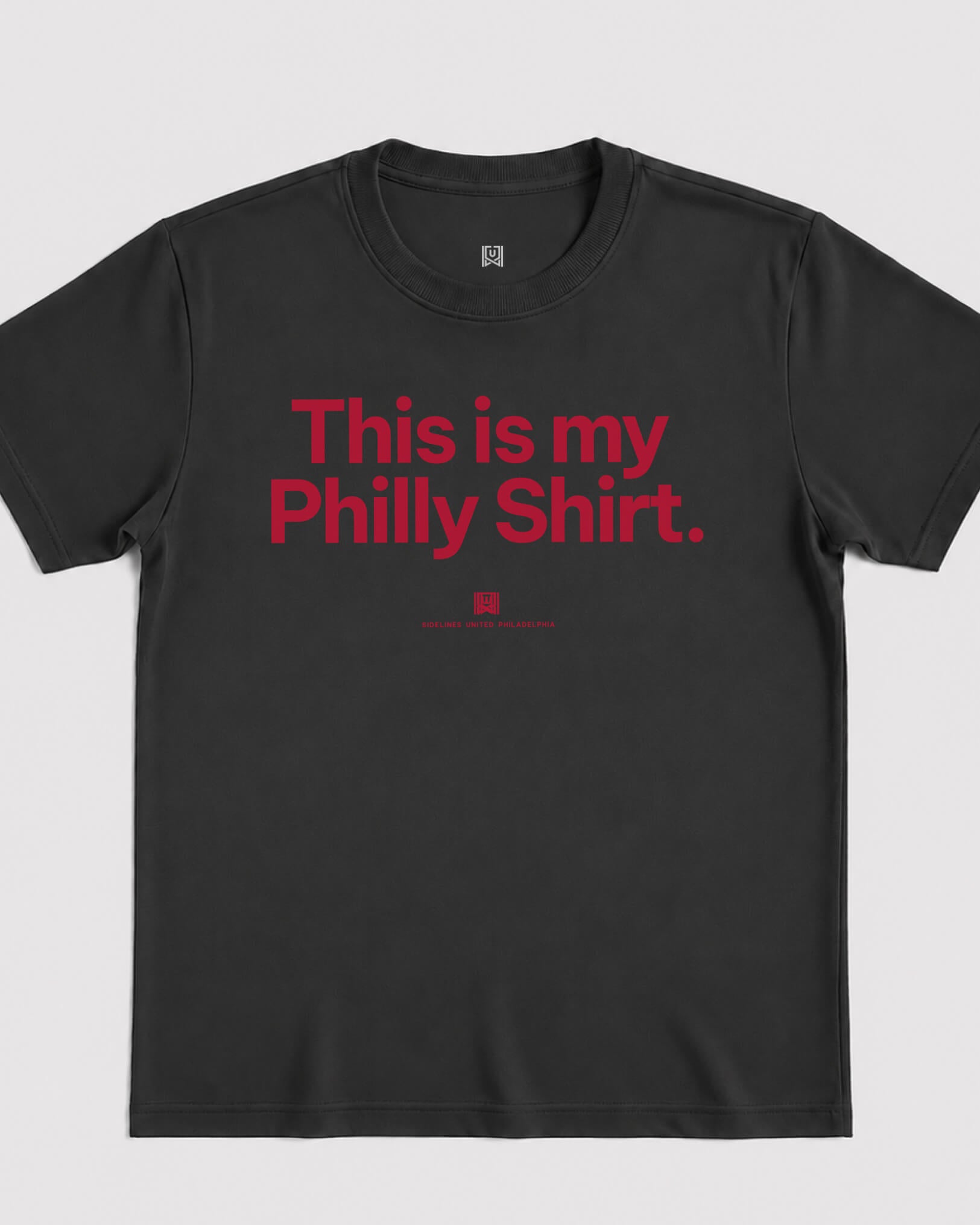 Philly My Shirt Tee - Washed Black / Red - Flatlay