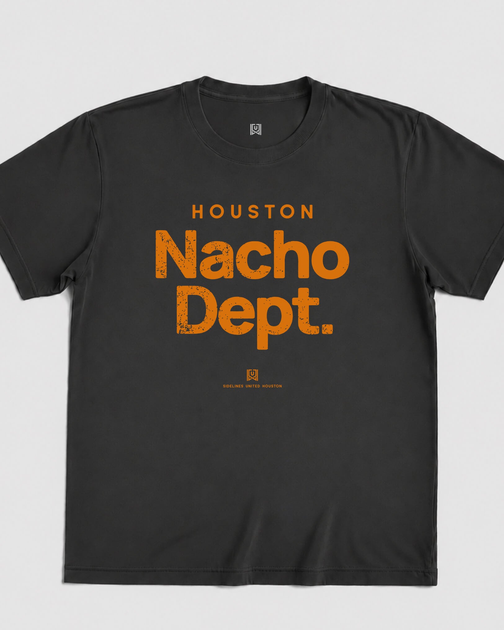HOU Nacho Dept Tee - Washed Black / Orange - Flatlay