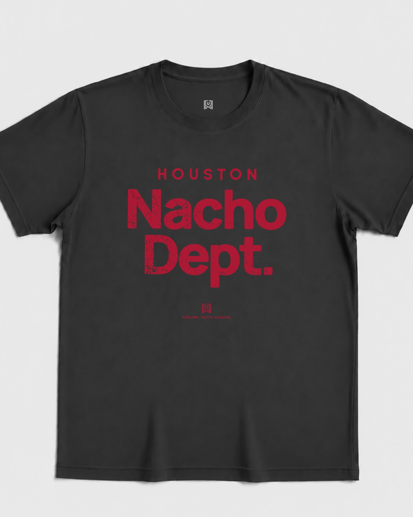 HOU Nacho Dept Tee - Washed Black / Red - Flatlay