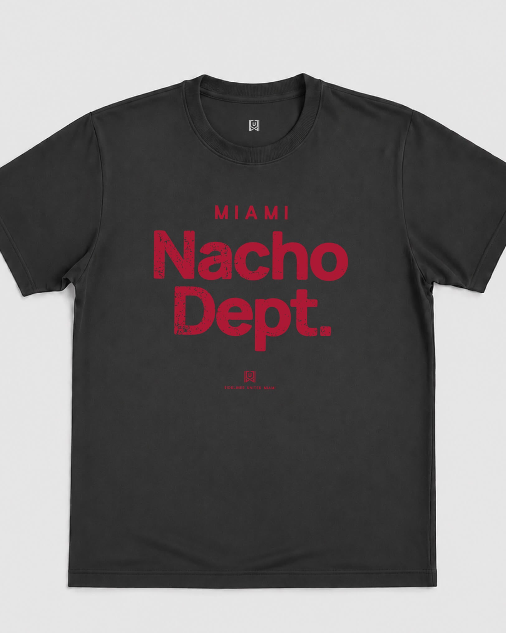 MIA Nacho Dept Tee - Washed Black / Red - Flatlay