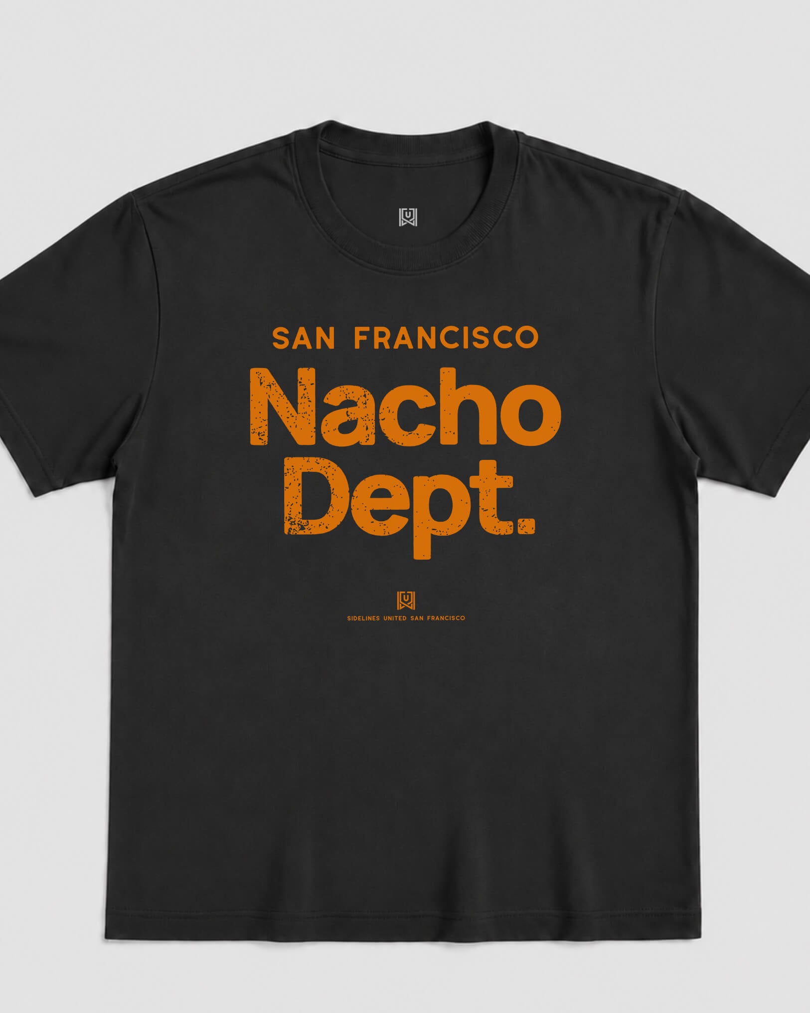 SF Nacho Dept Tee - Washed Black / Orange - Flatlay