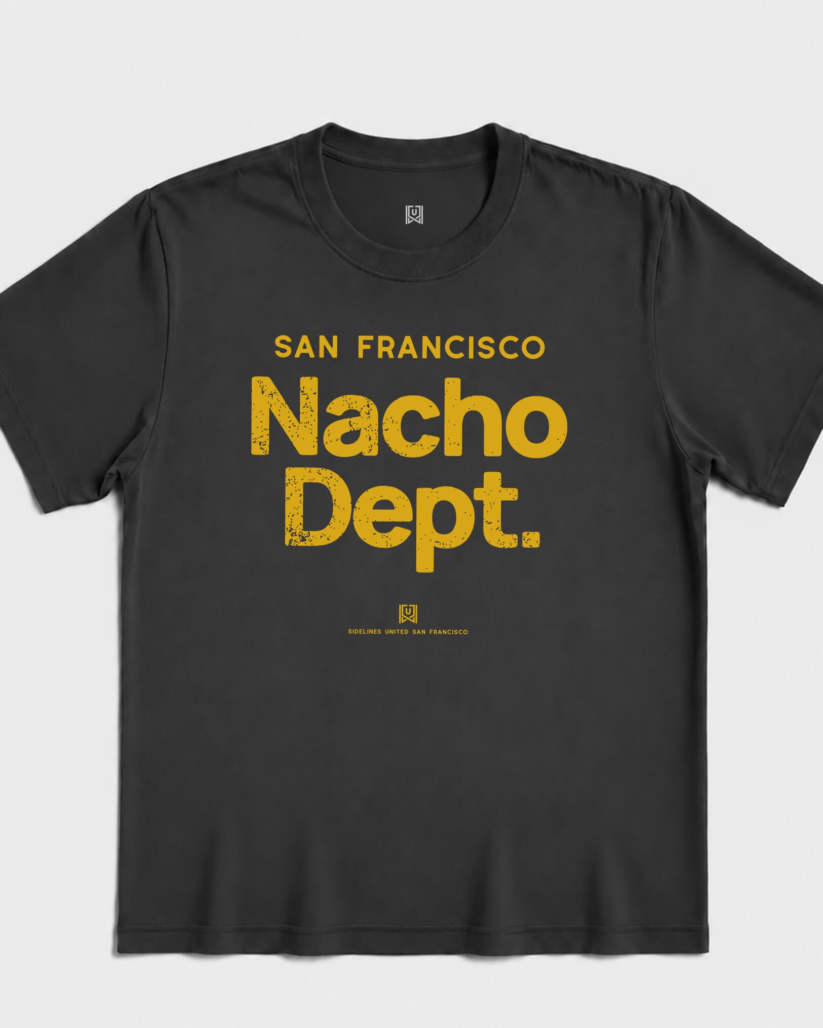 SF Nacho Dept Tee - Washed Black / Gold - Flatlay