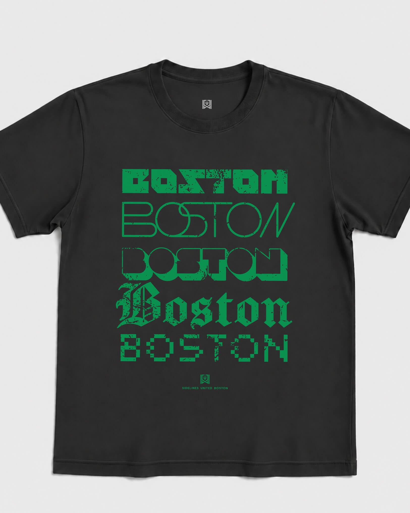 BOS Not Your Type Tee - Washed Black / Green - Flatlay