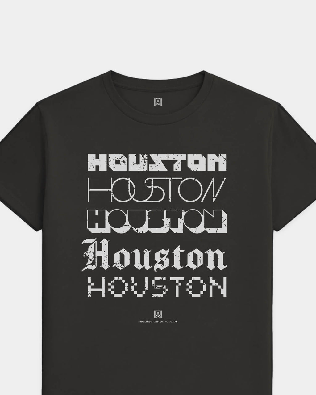 HOU Not Your Type Tee - Washed Black / White - Flatlay