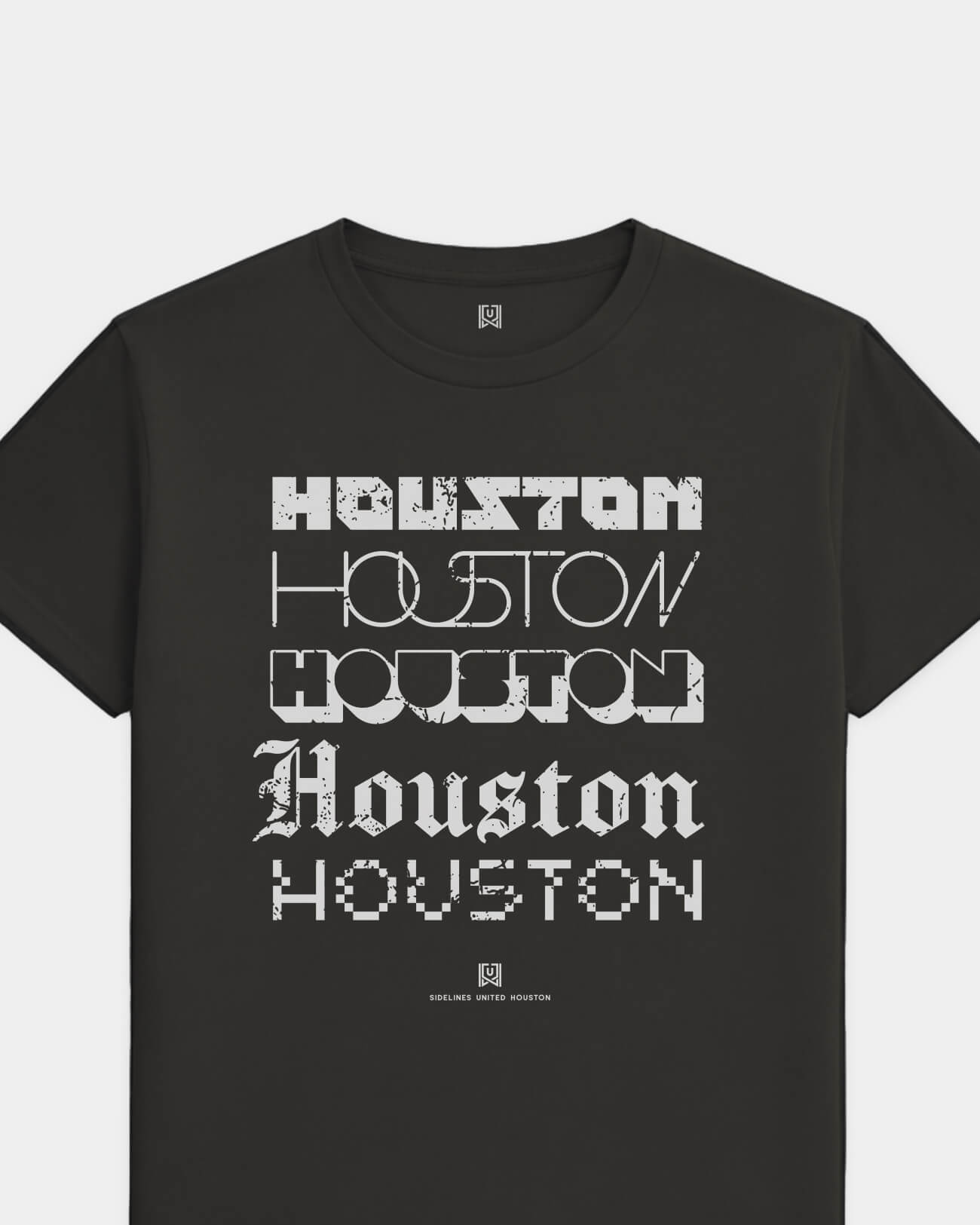 HOU Not Your Type Tee - Washed Black / White - Flatlay