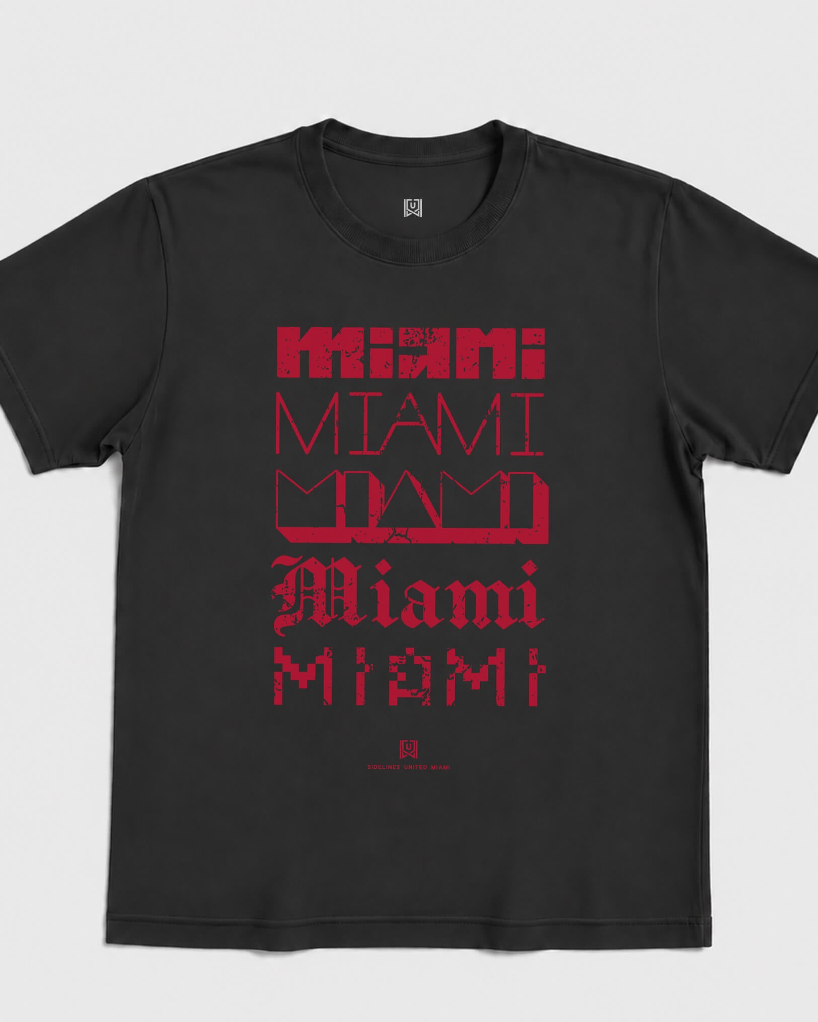 MIA Not Your Type Tee - Washed Black / Red - Flatlay