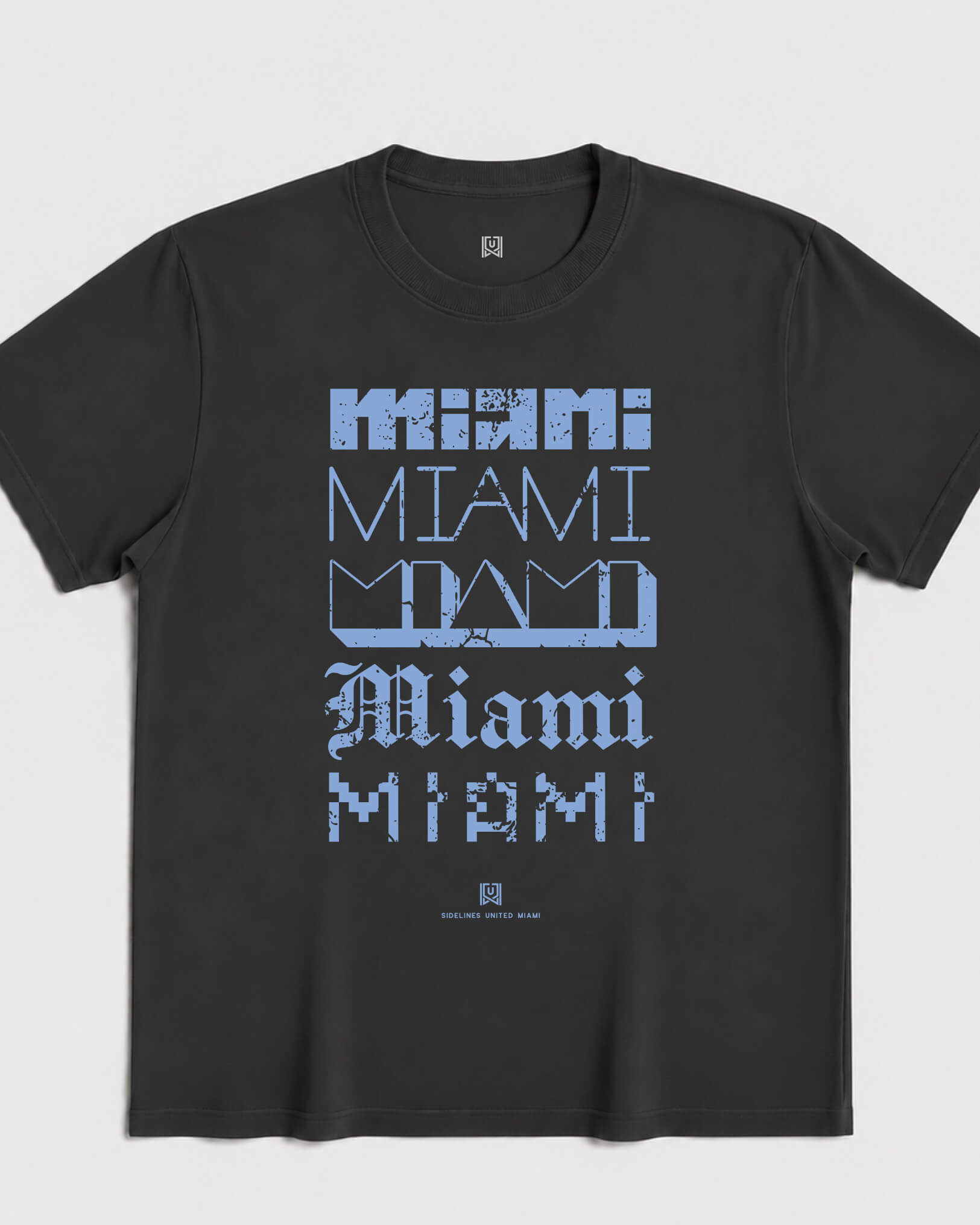 MIA Not Your Type Tee - Washed Black / Blue - Flatlay