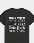 NY Not Your Type Tee - Washed Black / White - Flatlay