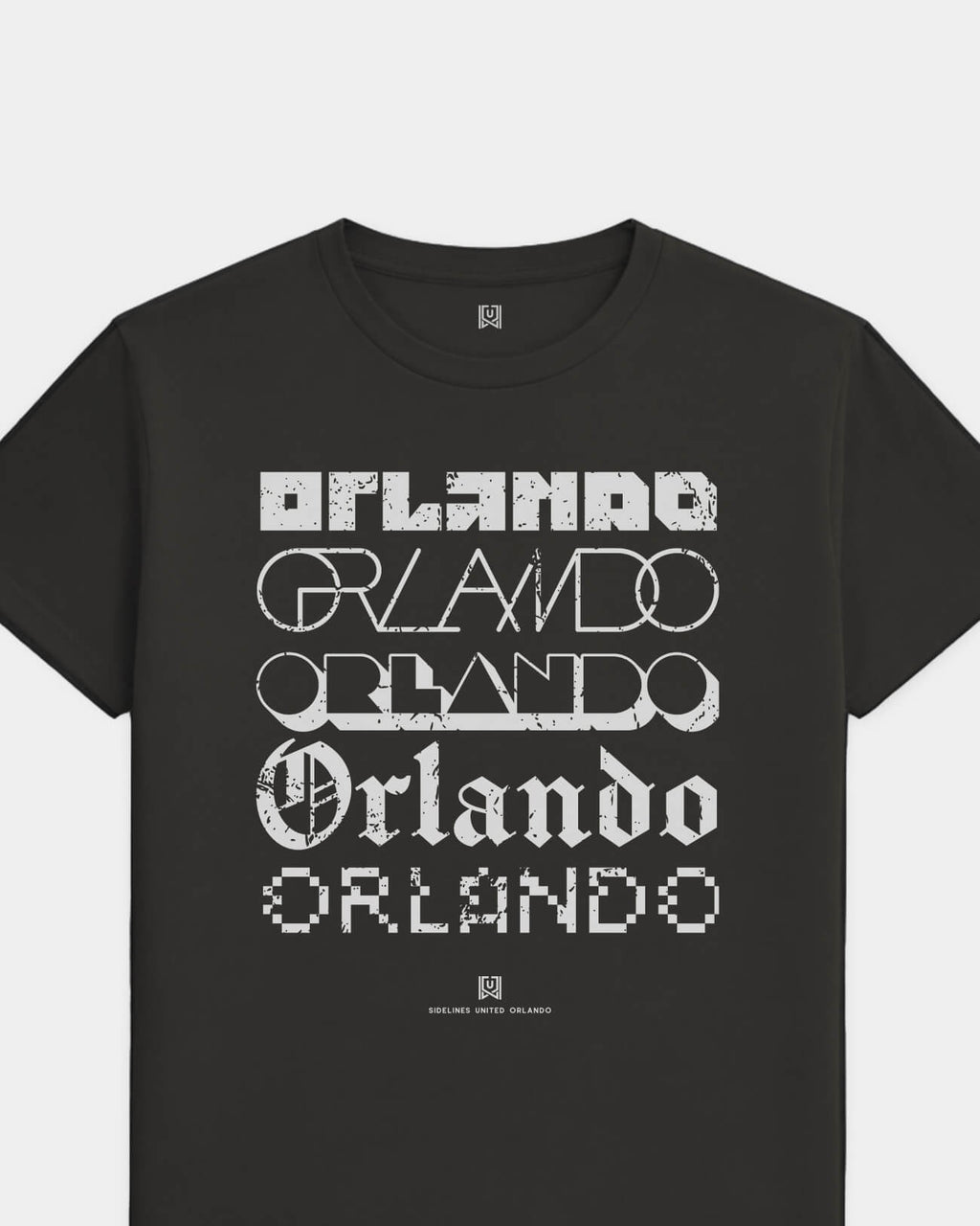 Orlando Not Your Type Tee - Washed Black / White - Flatlay