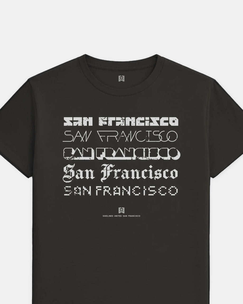 SF Not Your Type Tee - Washed Black / White - Flatlay