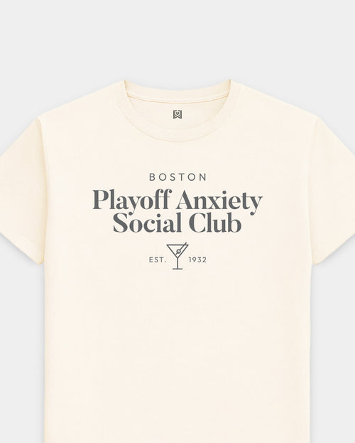 BOS Playoff Anxiety Classy Vintage White Tee