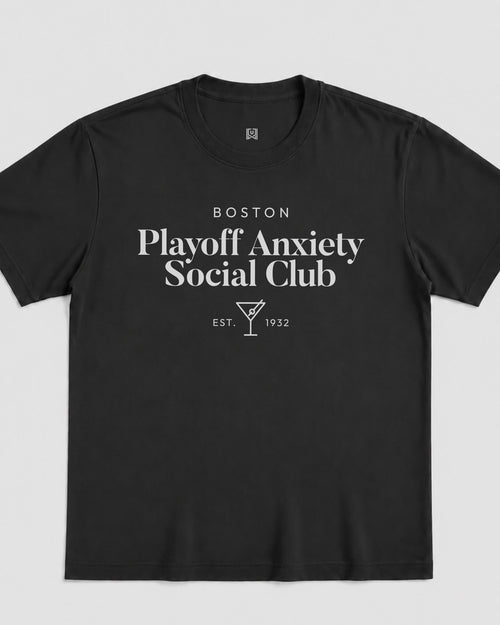 BOS Playoff Anxiety Classy Tee - Washed Black / White - Flatlay