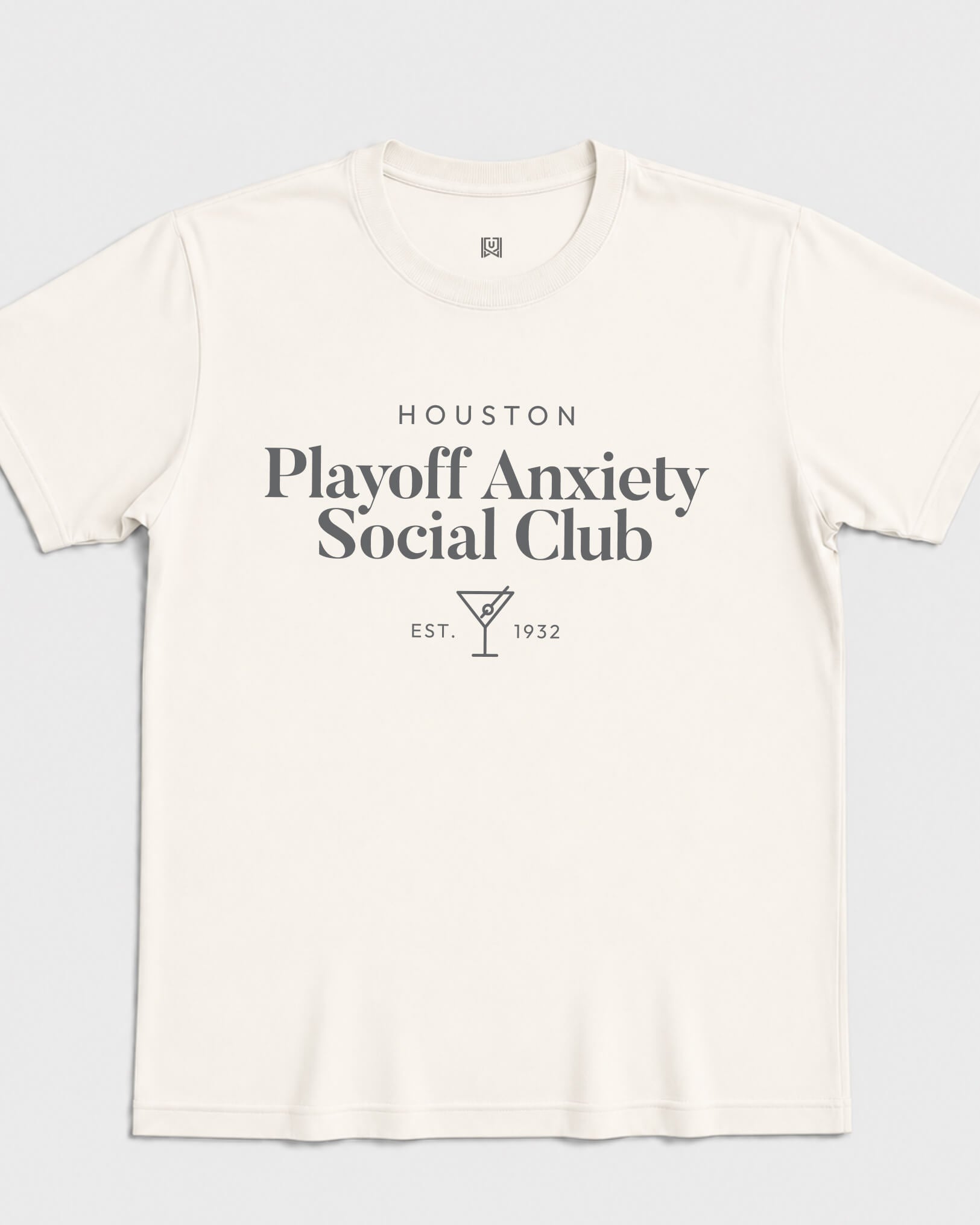 HOU Playoff Anxiety Classy Tee - Vintage White - Flatlay