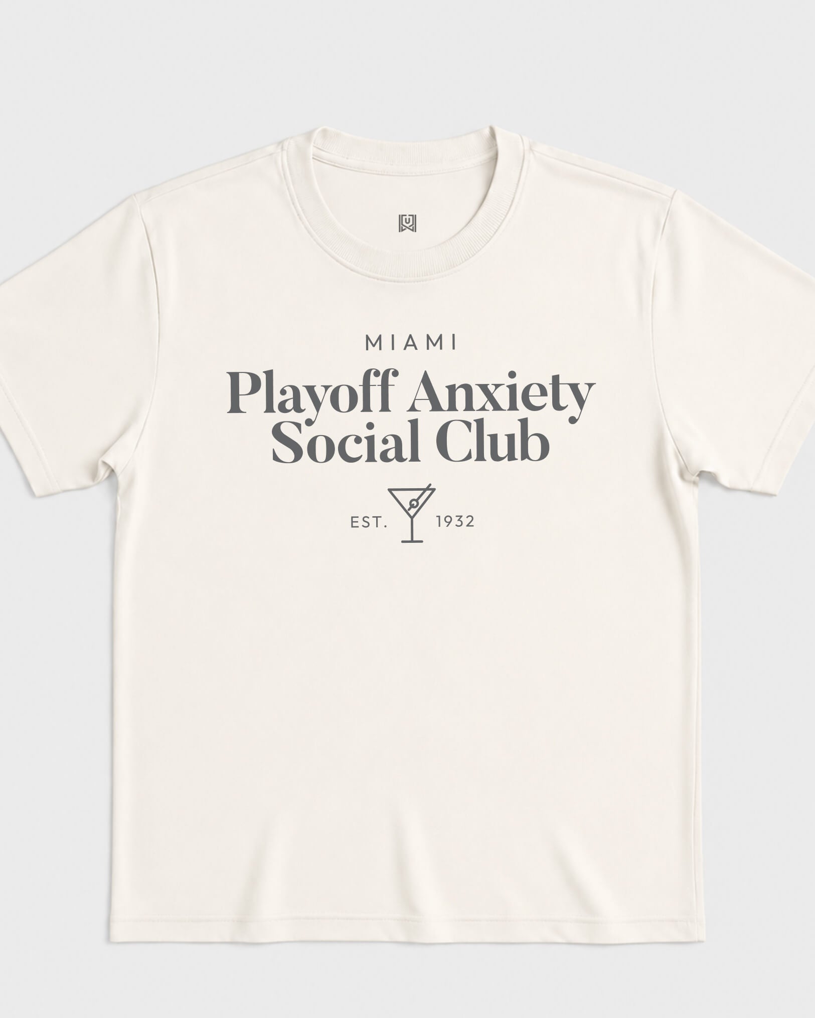 MIA Playoff Anxiety Classy Tee - Vintage White - Flatlay