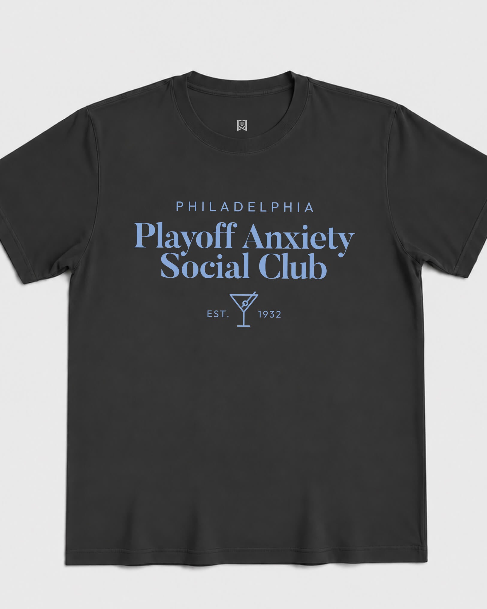 Philly Playoff Anxiety Classy Tee - Washed Black / Blue - Flatlay