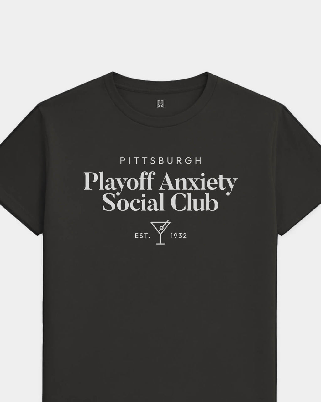 PGH Playoff Anxiety Classy Tee - Washed Black / White - Flatlay