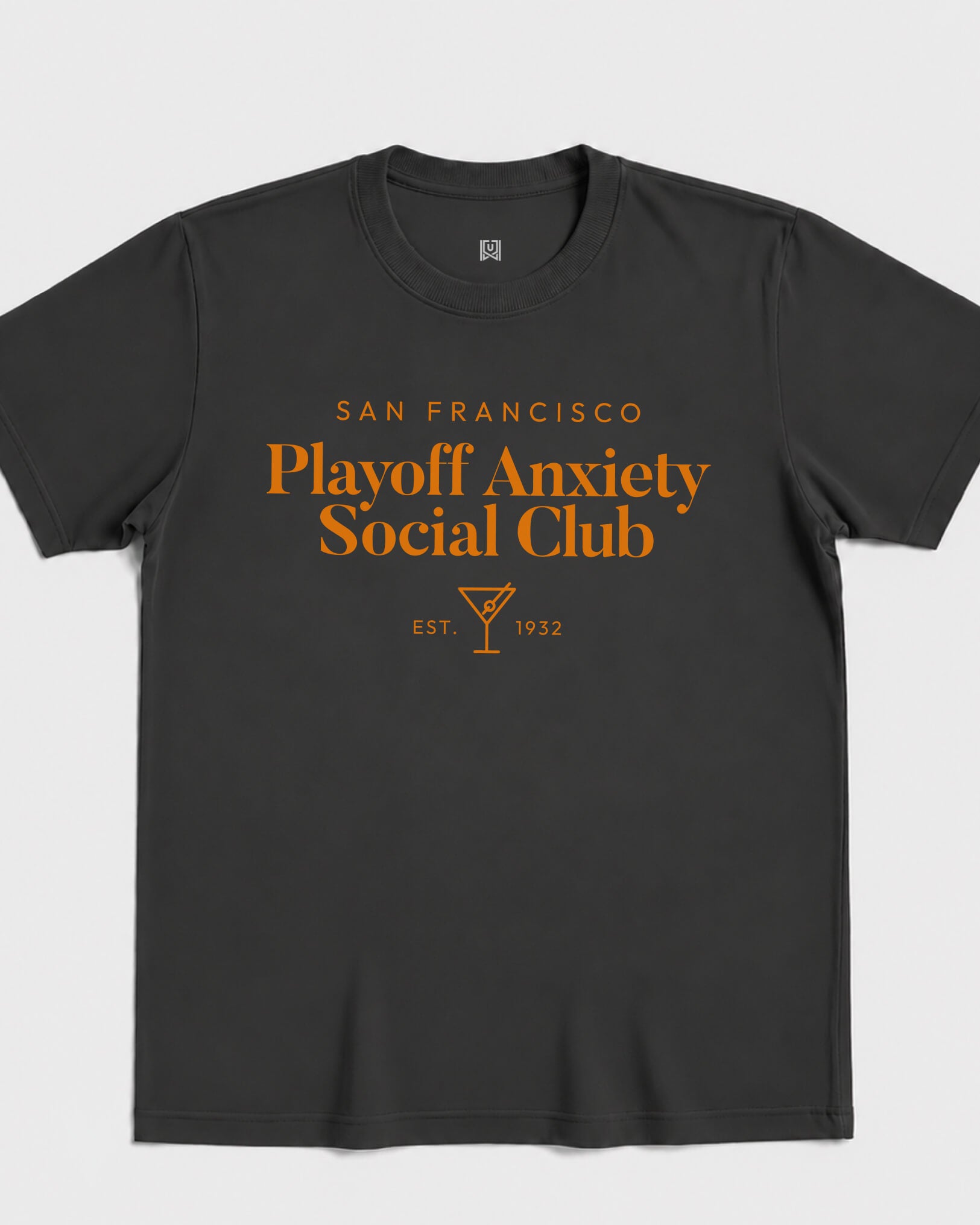 SF Playoff Anxiety Classy Tee - Washed Black / Orange - Flatlay