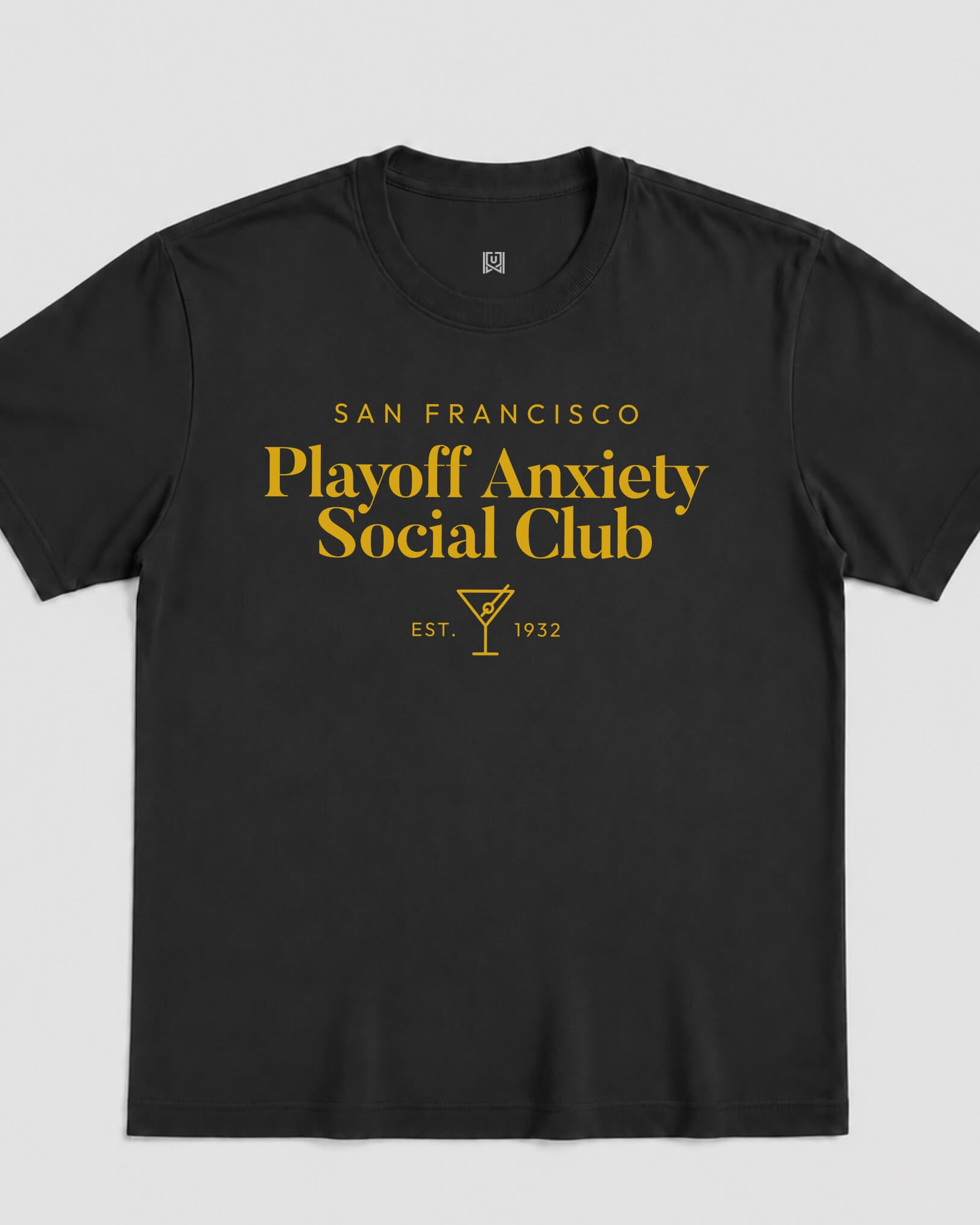 SF Playoff Anxiety Classy Tee - Washed Black / Gold - Flatlay