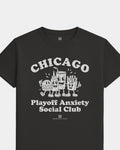 CHI Playoff Anxiety Friends Tee - Washed Black / White - Flatlay