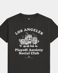 LA Playoff Anxiety Friends Tee - Washed Black / White - Flatlay