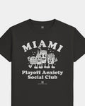 MIA Playoff Anxiety Friends Tee - Washed Black / White - Flatlay