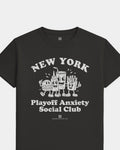 NY Playoff Anxiety Friends Tee - Washed Black / White - Flatlay