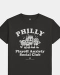 Philly Playoff Anxiety Friends Tee - Washed Black / White - Flatlay