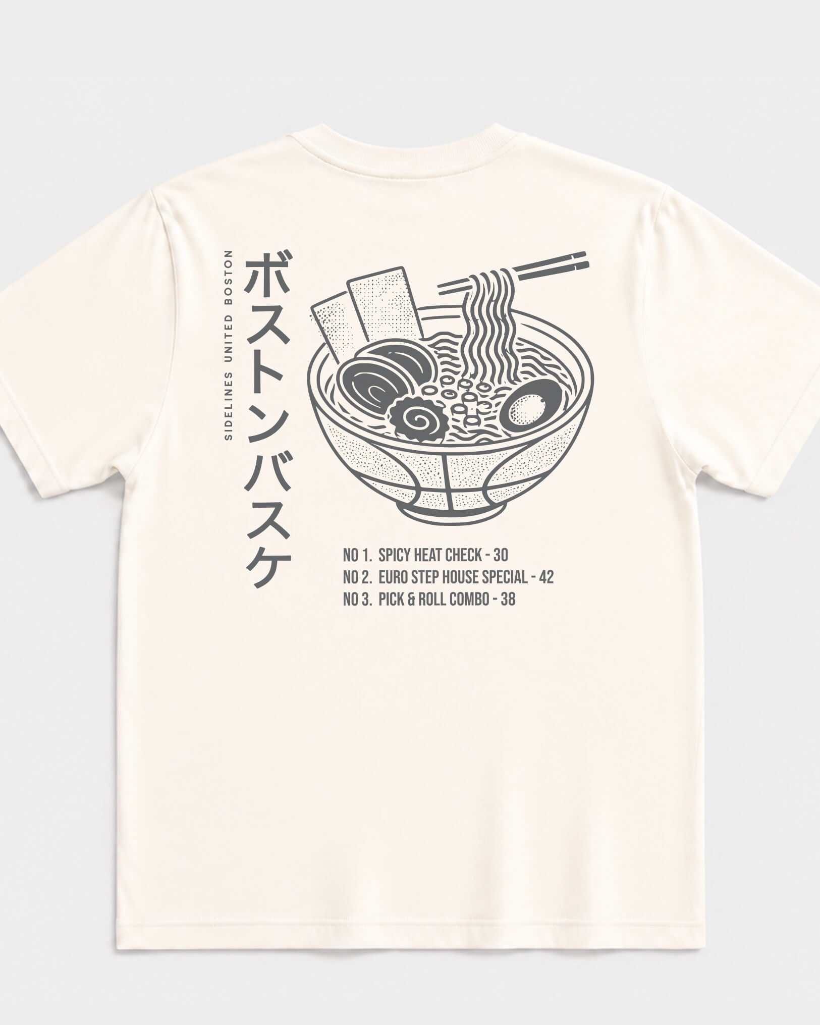 BOS Ramen Tee - Vintage White - Flatlay