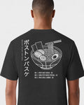BOS Ramen Tee - Washed Black / White - Flatlay