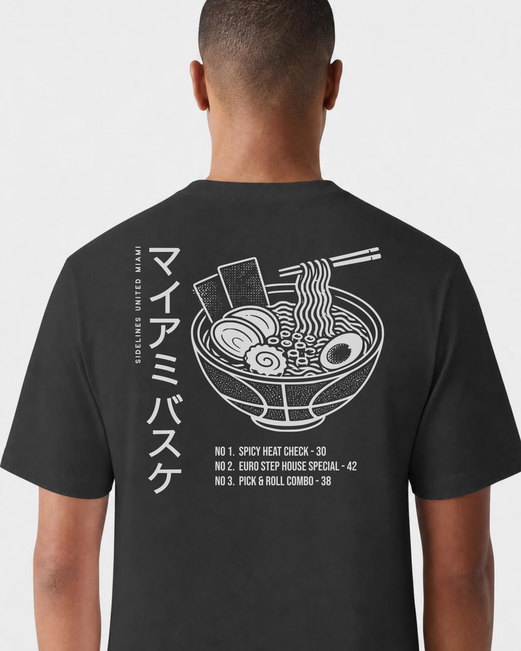 MIA Ramen Tee - Washed Black / White - Flatlay
