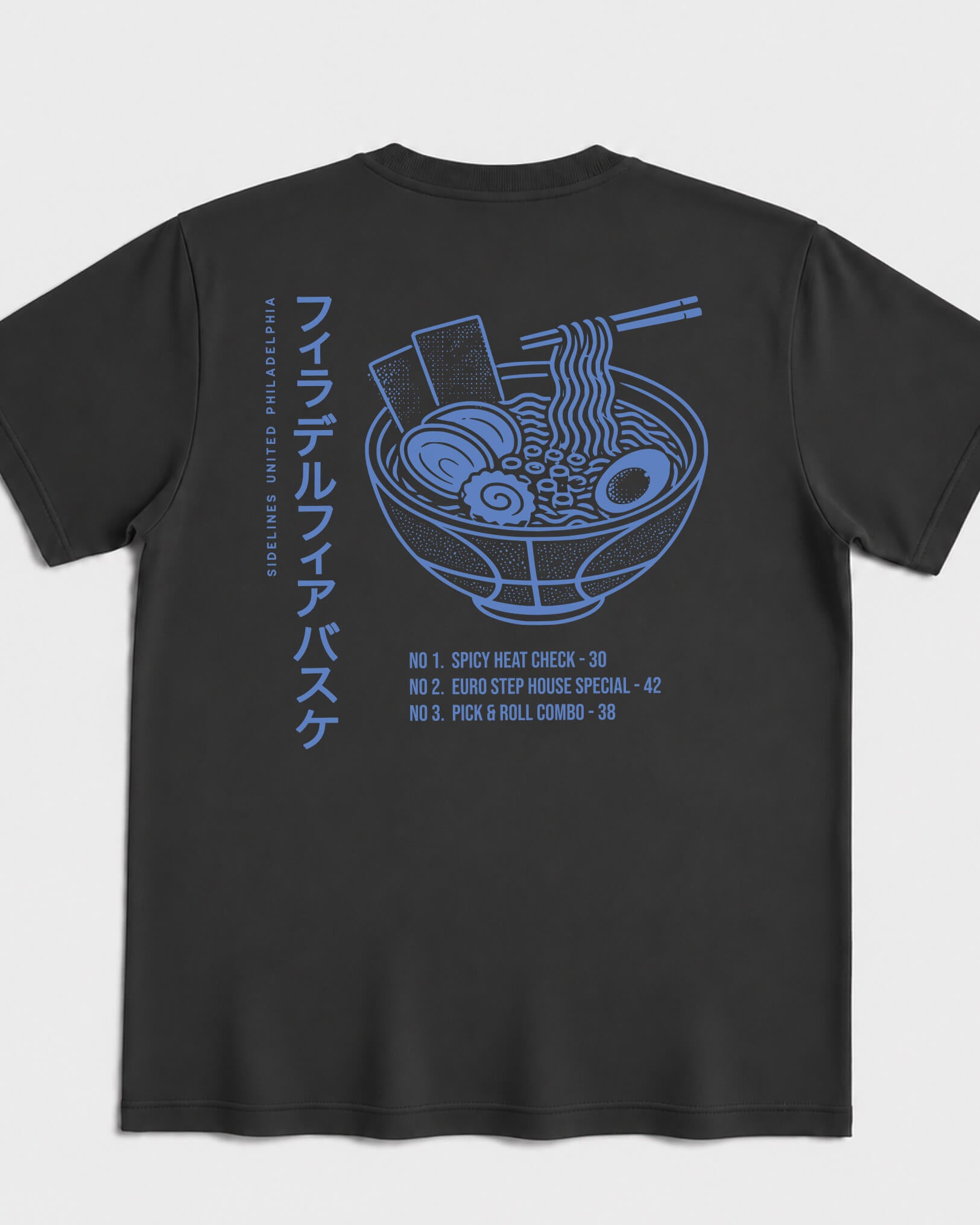 Philly Ramen Tee - Washed Black / Blue - Flatlay