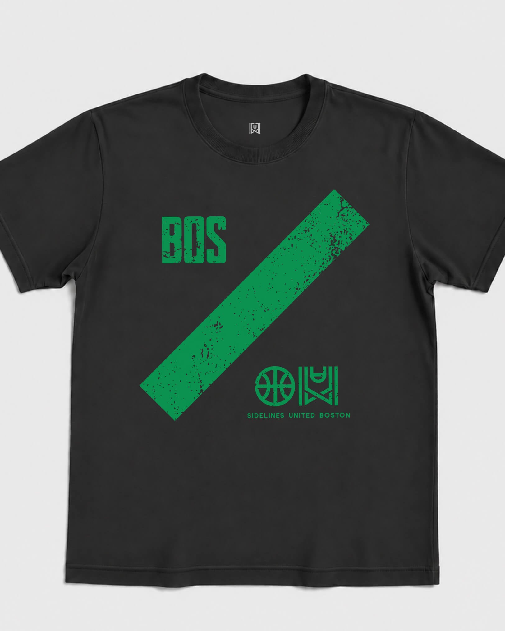 BOS Slash Tee - Washed Black / Green - Flatlay