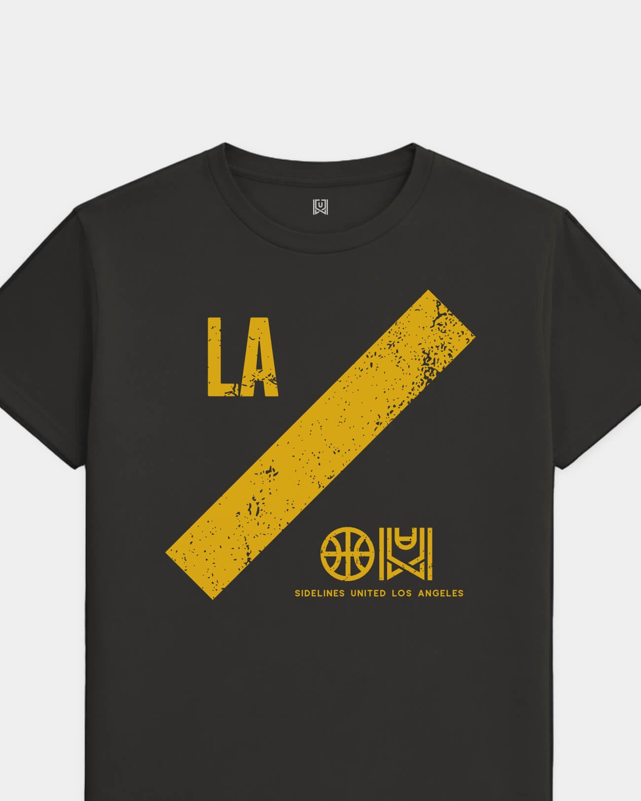 LA Slash Tee - Washed Black / Gold - Flatlay