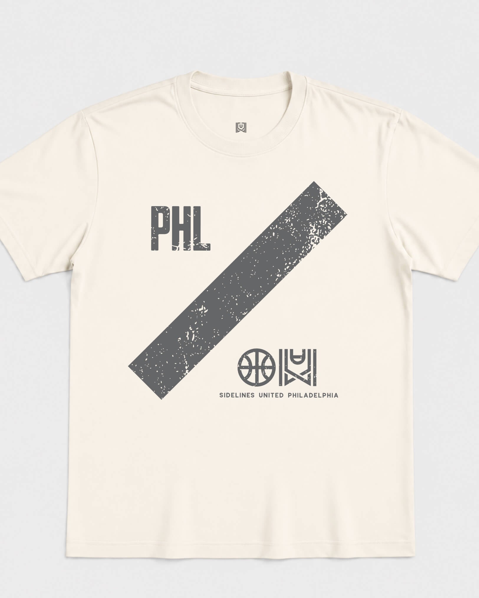 Philly Slash Tee - Vintage White - Flatlay