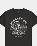 MIA Surf Club Tee - Washed Black / White - Flatlay