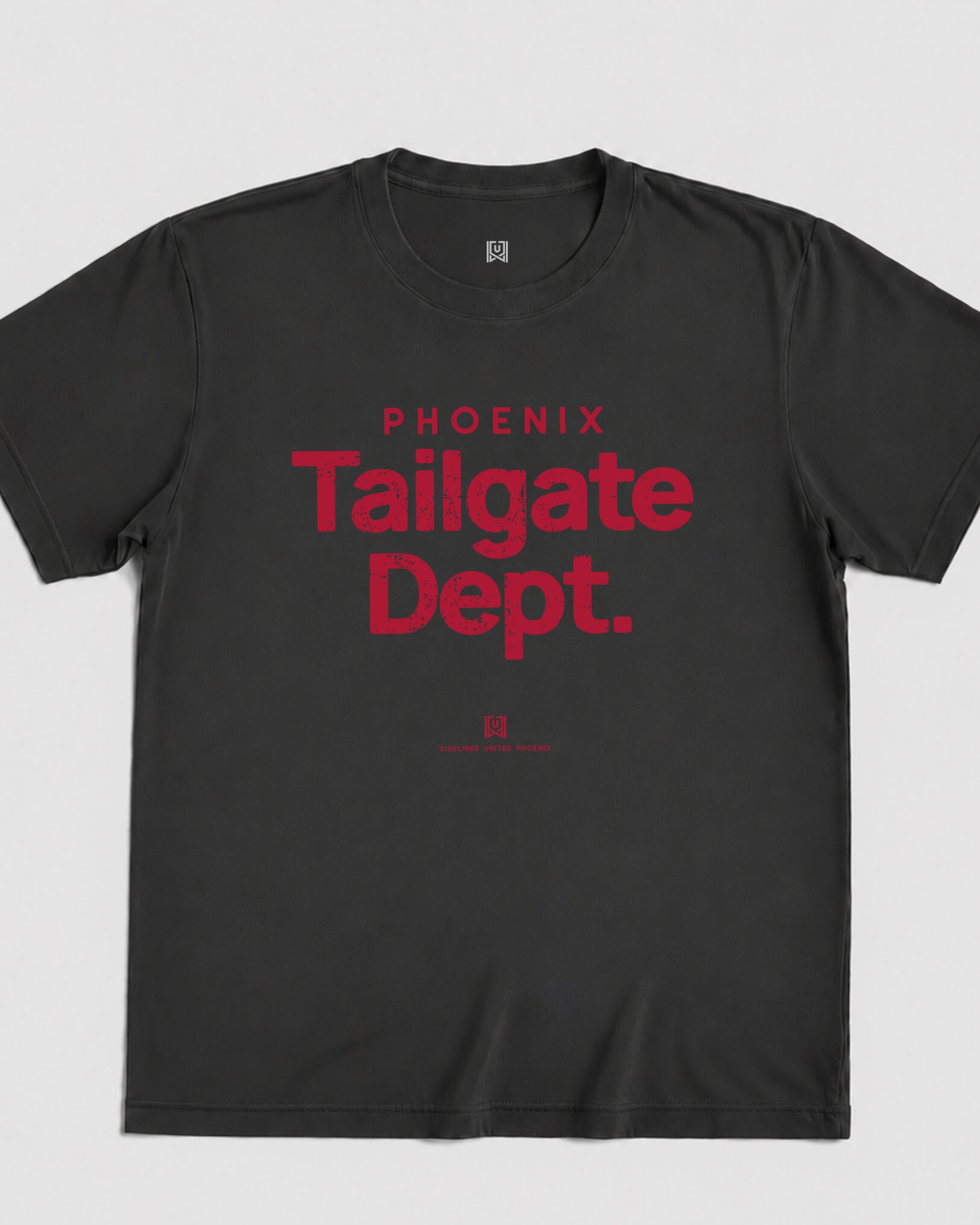 PHX Tailgate Dept Tee - Washed Black / Red - Flatlay