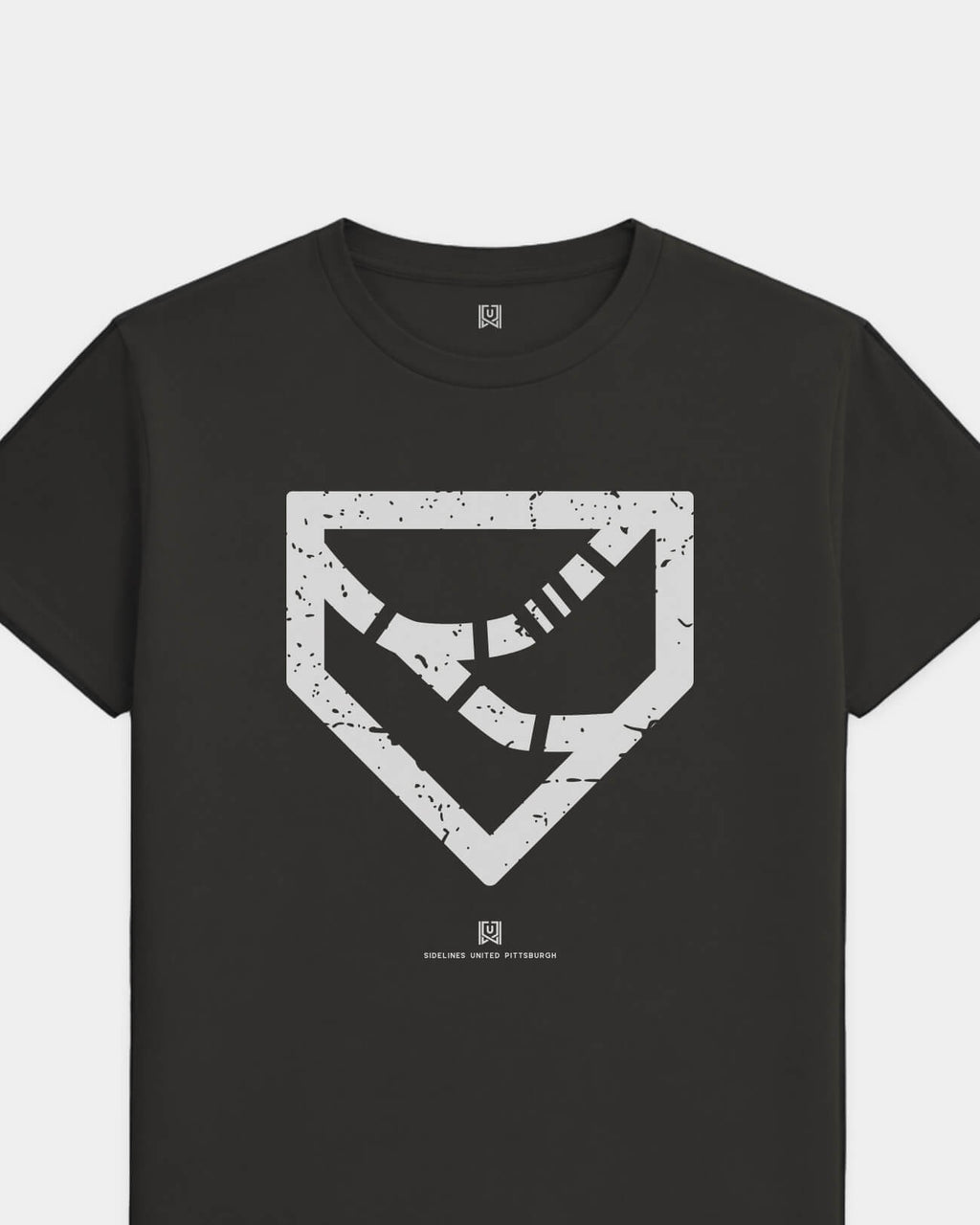 PGH Three Rivers Tee - Washed Black / White - Flatlay