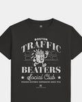 BOS Traffic Beaters Tee - Washed Black / White - Flatlay
