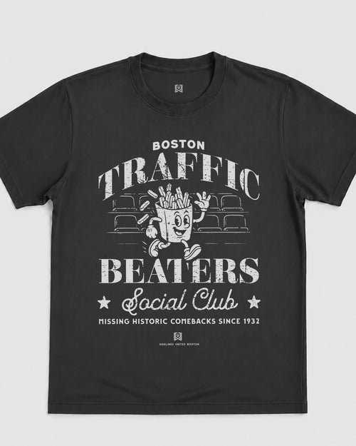 BOS Traffic Beaters Tee - Washed Black / White - Flatlay