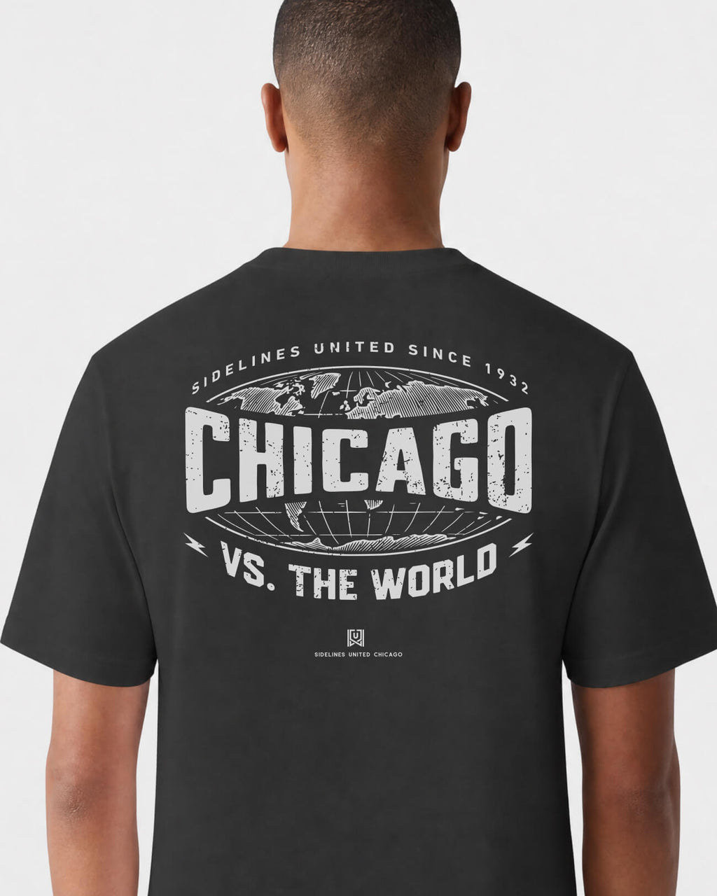 CHI VS the World Atlas Tee - Washed Black / White - Flatlay