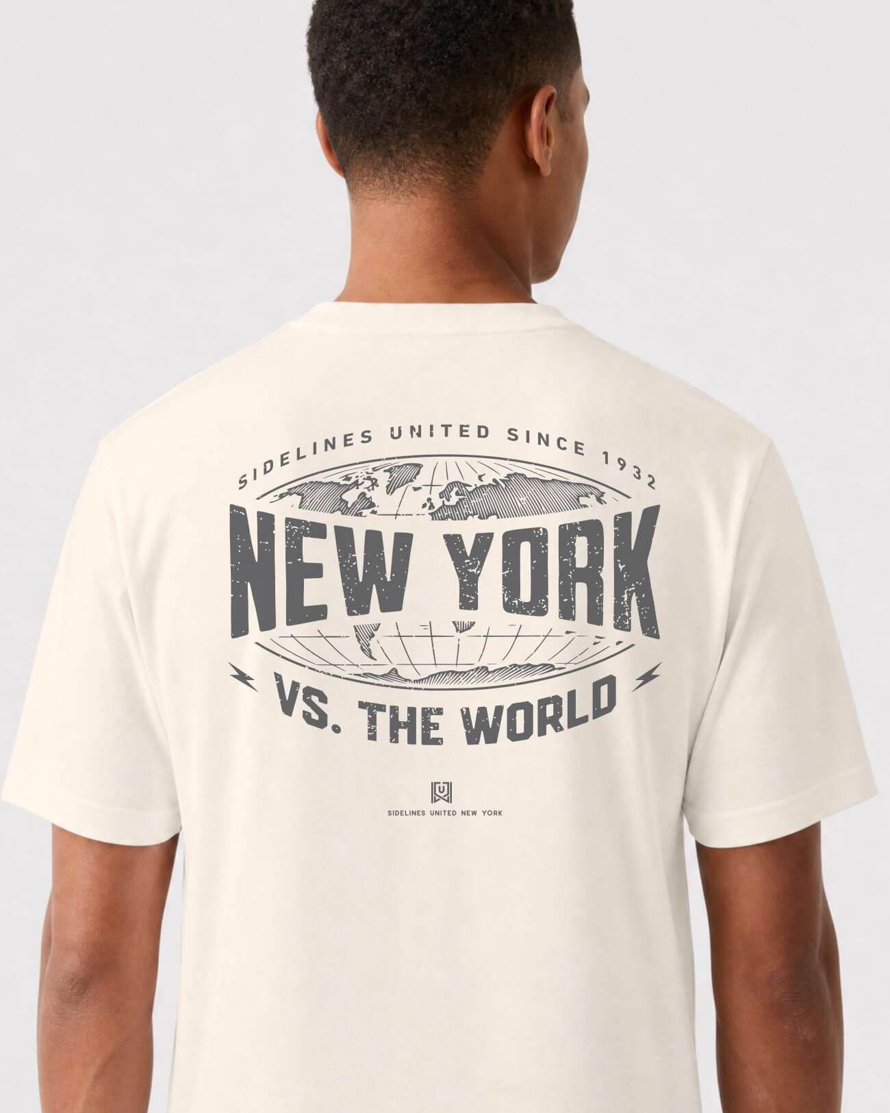 NY VS the World Atlas Tee - Vintage White - Flatlay