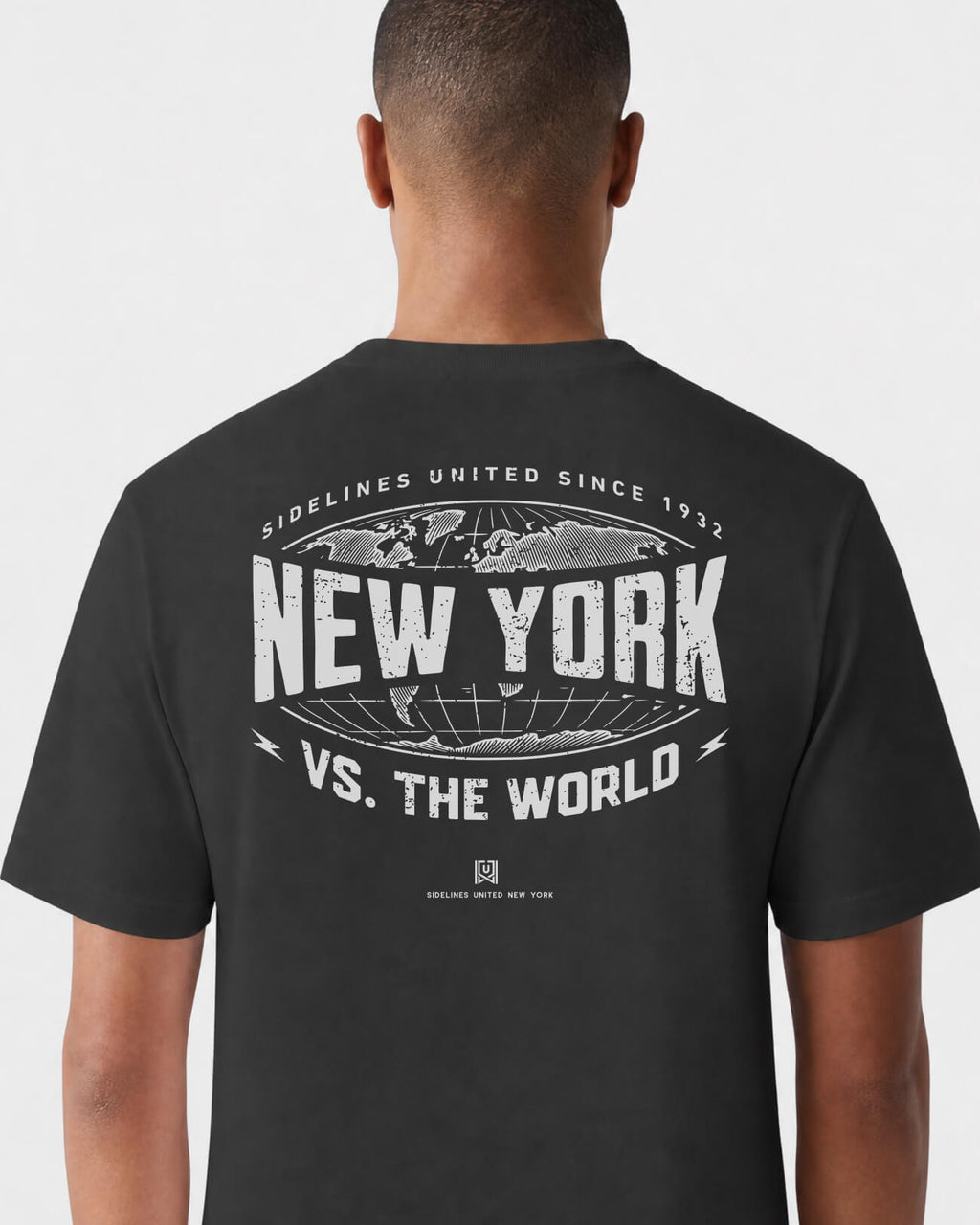 NY VS the World Atlas Tee - Washed Black / White - Flatlay