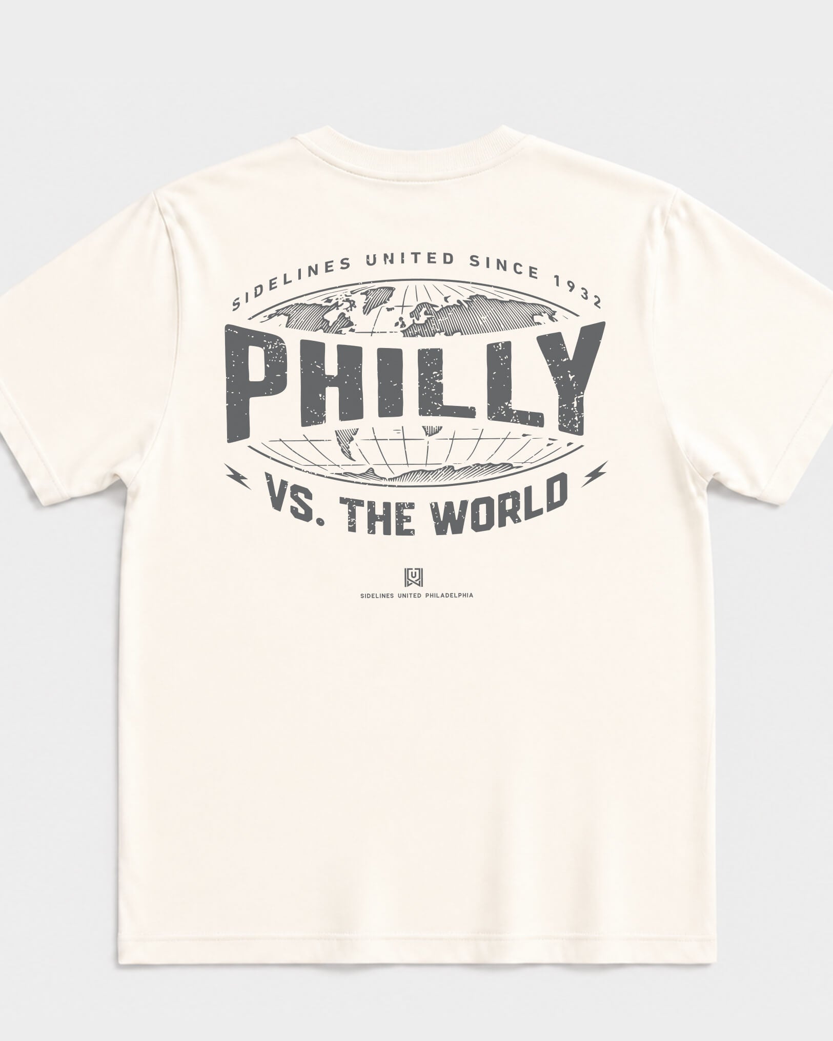 Philly VS the World Atlas Tee - Vintage White - Flatlay