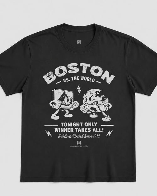 BOS VS the World Clash Tee - Washed Black / White - Flatlay