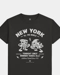 NY VS the World Clash Tee - Washed Black / White - Flatlay